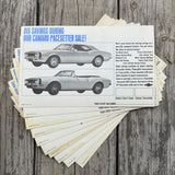 10 WHOLESALE 1967 Chevrolet CAMARO PACESETTER Indi 500 PACE CAR Ad Postcard LOT