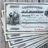 5 Antique 1908 Banking R.S. BATTLES BANK NOTE Checks Girard PA Original LOT