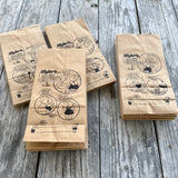 62 WHOLESALE 1983 Wyler's Family Circus Cartoon BROWN PAPER BAGS Bil Keane LOT