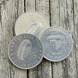 3 WHOLESALE  1940s Advertising Token GENERAL TIRE  Quickest Stop Tires Coin LOT