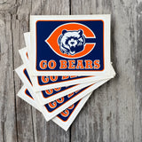 5 Original 1990s CHICAGO BEARS "Go Bears" NFL Football Sticker Decal LOT
