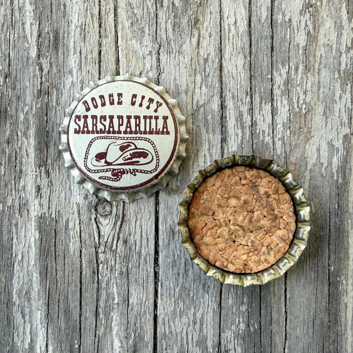 20 Vintage 1950s DODGE CITY Sarsaparilla Cork Lined Soda Pop