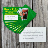 10 Original 1950s COCA COLA SPRITE BOY Have a Coke FREE Ad CARD Hicks Drug NC