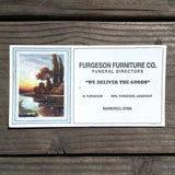 120 WHOLESALE 1920s FURGESON FURNITURE Ink Blotter FUNERAL DIRECTOR Marengo Iowa