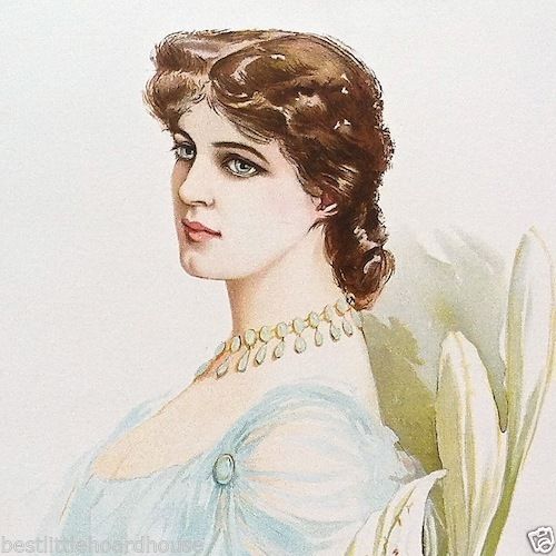 LILY LANGTRY ACTRESS Victorian Lithograph Print 1904 