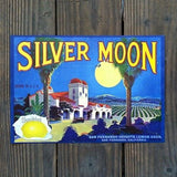 SILVER MOON Sunkist Lemon Citrus Crate Label 1930s