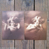 CUPID AWAKE & ASLEEP Lithograph Art Prints 1940s