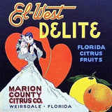 El-West DELITE Orange Citrus Ad Card 1930s