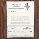 POLL PARROT Shoes Stationary Dividend Coupon Check 1962
