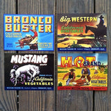 WESTERN THEMED Mini Crate Box Label Collection