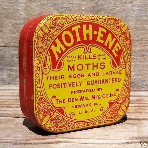 MOTH-ENE INSECT KILLER Insecticide Tin 1910s