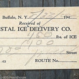 CRYSTAL ICE DELIVERY Ticket 1940s