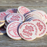 SAMBOS WOODEN NICKEL Free Coffee Tokens 1976