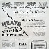 MOORE'S ROOM HEATER Advertising Poster 1920s 