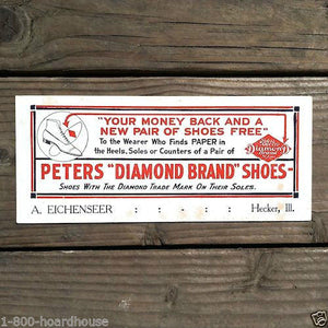 PETERS DIAMOND BRAND SHOES Ink Blotter 1910s 