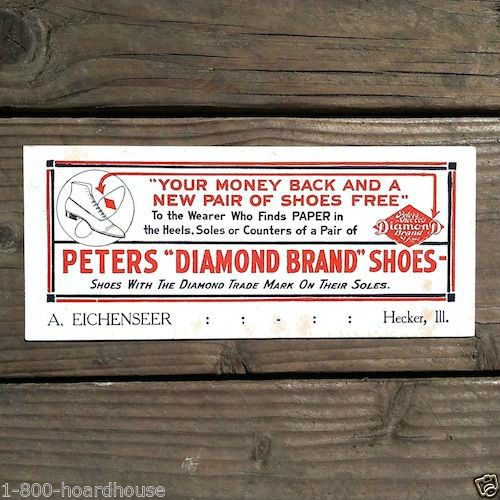 PETERS DIAMOND BRAND SHOES Ink Blotter 1910s 