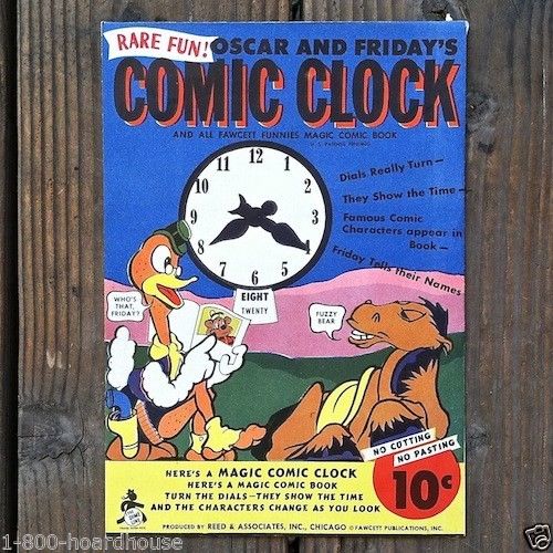 COMIC CLOCK Magic Comic Book 1940s