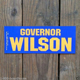 GOVERNOR WILSON Campaign Bumper Sticker 1970s