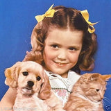 LITTLE GIRL DOG and CAT Grocery Store Promo Calendar 1942