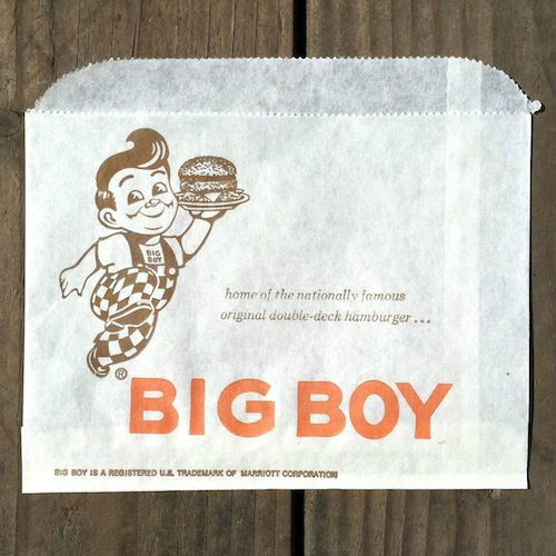 BOB'S BIG BOY RESTAURANT Hamburger Bag 1960s