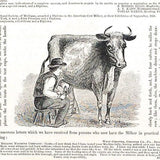 AMERICAN COW MILKER Instructional Phamplet 1867