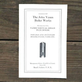 JOHN VANES BOILER WORKS Catalog Booklet 1910s