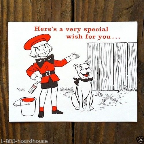 BUSTER BROWN & TIGE Shoes Birthday Card 1950s