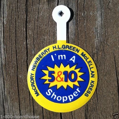 50 Bulk Wholesale Original 1960s-70s Mccrory Five & Ten Shopper Tin Badge Clip