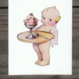 KEWPIE HENDLER'S ICE CREAM Cardboard Sign 1920s