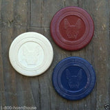 CASINO CLAY POKER Terrier Dog Chips 1920