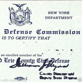 CIVIL DEFENSE HOME-FRONT Membership Card 1950s