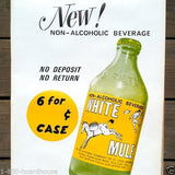 WHITE MULE Soda Poster 1940s 