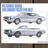 CHEVROLET CAMARO PACESETTER Car Postcard 1967
