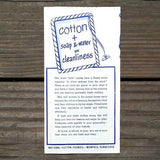 COTTON CLEANLINESS BOOKLET Pamphlet 1950s
