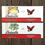 BUTTERFLY Vegetable Can Labels 1920s 
