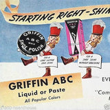 GRIFFIN ABC SHOE POLISH Desk Pad Ink Blotter 1949