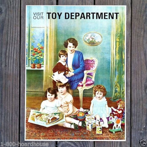 TOY DEPARTMENT Holiday Store Sign 1920s 