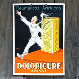 DOLORICURE ANINAT PAIN KILLER Cardboard Sign 1920s