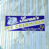 10 Vintage Original SWAN'S ICE CREAM BAR Wrappers Metallic 1950s NOS Used Stock
