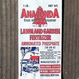 ANACONDA LAWN GARDEN FERTILIZER Bag 1930s