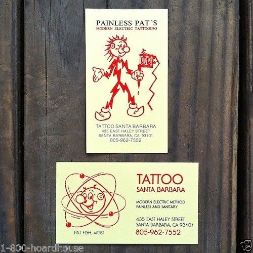 REDDY KILOWATT Tattoo Parlor Business Cards 1990s
