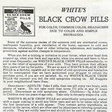 BLACK CROW PILLS Pharmacy Leaflet 1920s