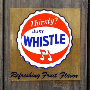 WHISTLE Store Window Decal 1940s