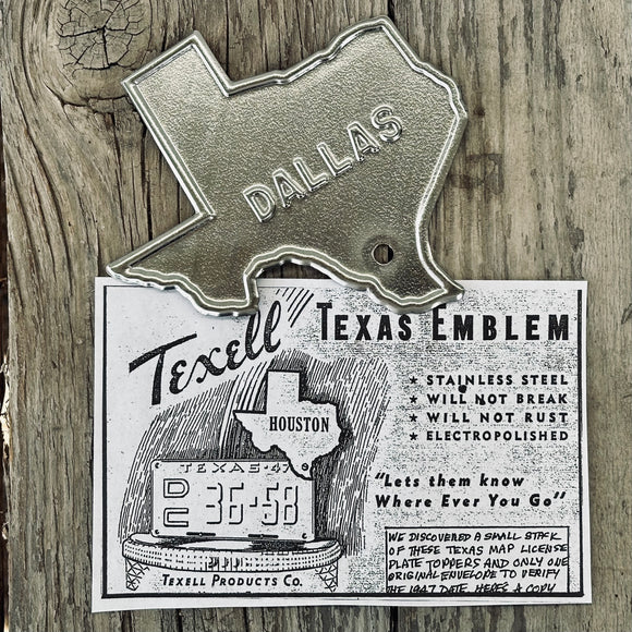 DALLAS TEXAS License Plate Topper 1947