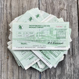 110 WHOLESALE 1970s Pittsburgh & Lake Erie Railroad Co Checks Train Vignette LOT