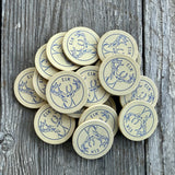 19 WHOLESALE Vintage 1930s Clay ELK Big Horn Deer Poker Game Chips LOT