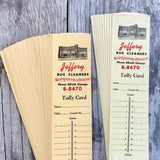 48 WHOLESALE  1930s Bridge Tally Cards JEFFERY RUG CLEANERS Bookmark So Chicago