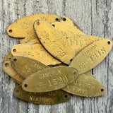 20 WHOLESALE Brass Metal 1930s CAMERON CHRYSLER TAG Stamped Token Fob Plate LOT