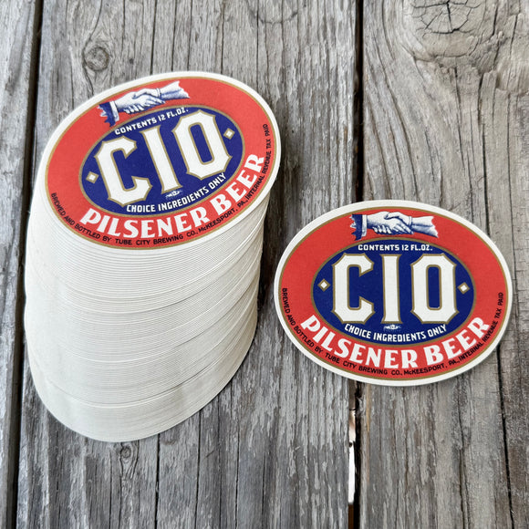 100 Vtg 1930’s CIO PILSENER BEER Tube City Brewing McKeesport PA WHOLESALE LOT