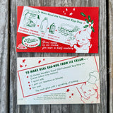 10 Vintage 1950s HENDLER'S ICE CREAM Kewpie Egg Nog Recipe Card WHOLESALE LOT